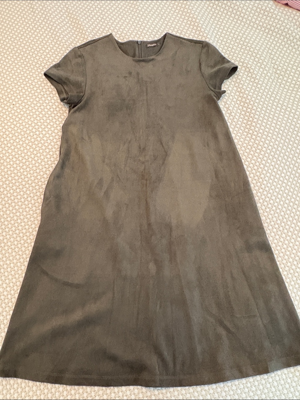 Classic Olive Green Short Sleeve Women's Dress
